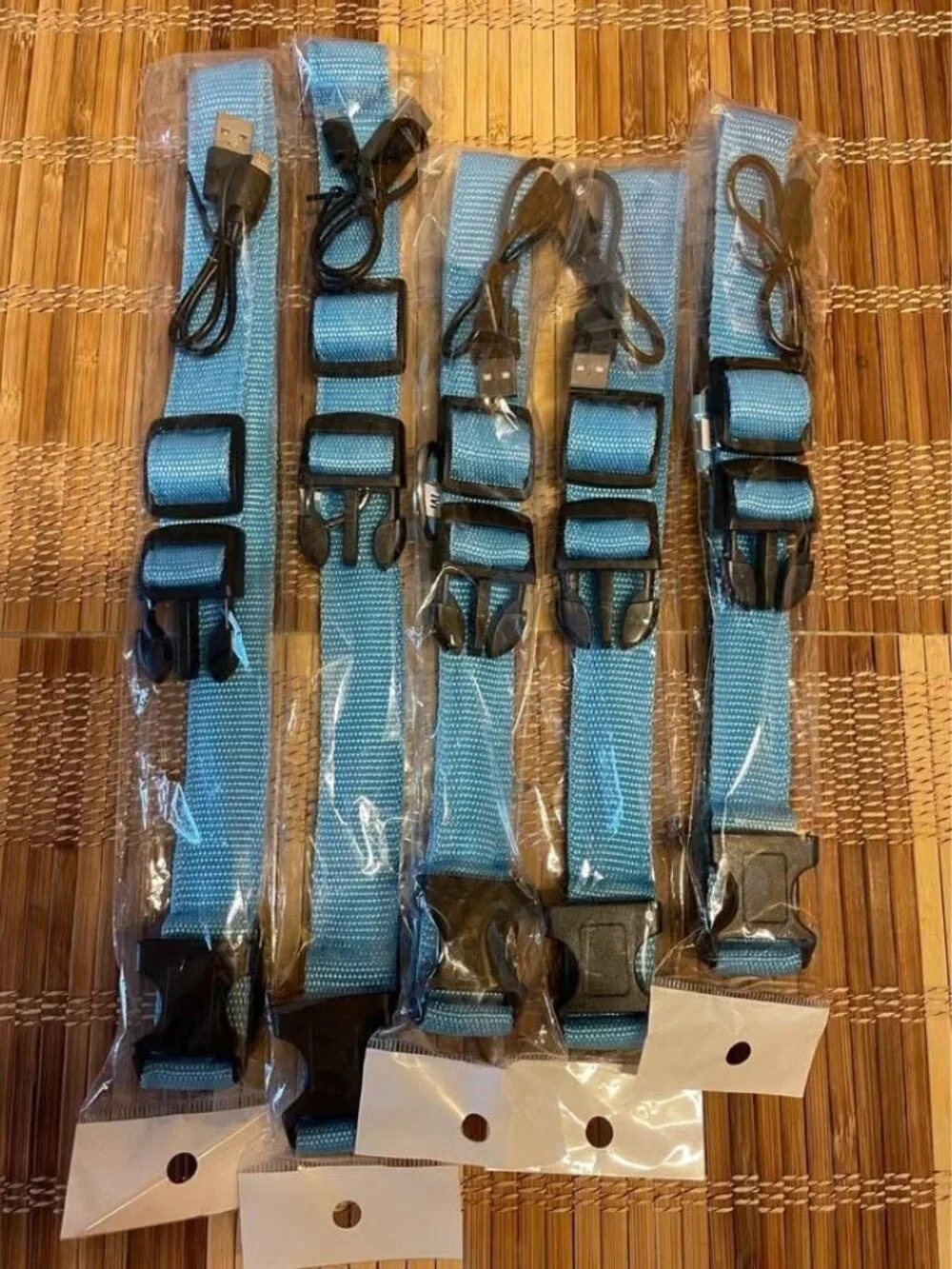 New- USB Rechargeable LED Dog Collar for Night Safety & Visibility, Size S, Blue